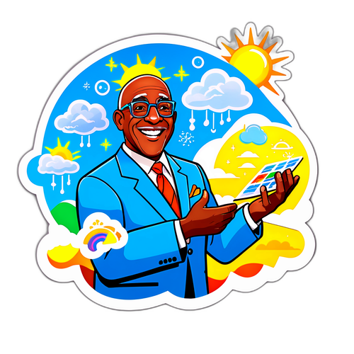 Colorful Cartoon Weather Forecast Sticker
