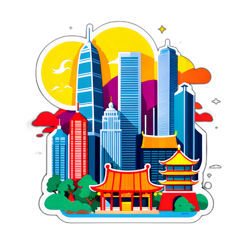 Иллюстрация символов Гонконга