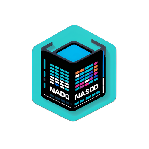 나스닥 지수 및 금융 정보를 나타내는 아이콘 디자인