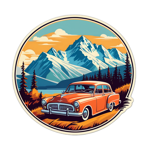 Autocollant de voiture vintage en Alaska