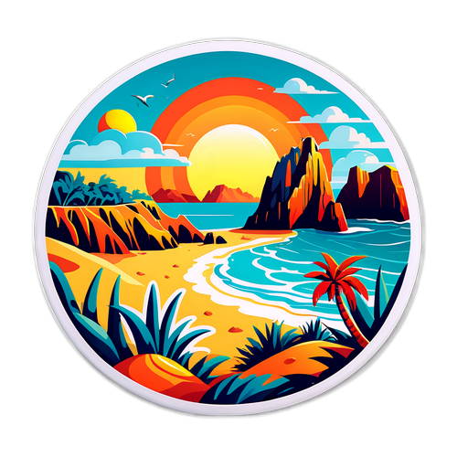 Ilustración de un paisaje de Las Grutas