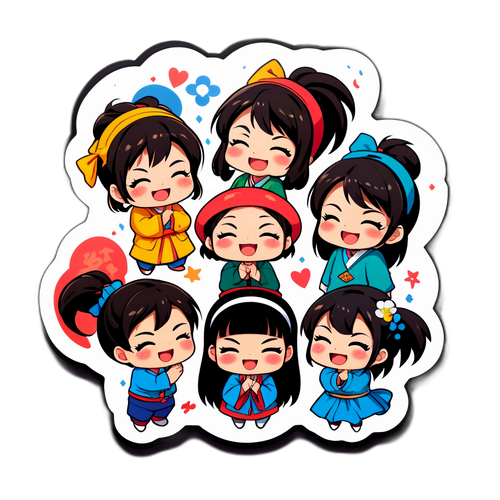 可愛いキャラクターのスタンプ