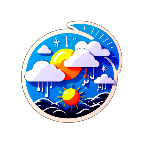 현대 날씨 데이터를 표현한 아트 스티커