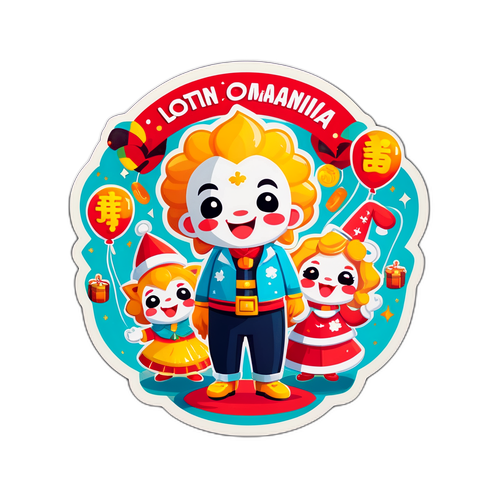 Ilustração do Jogo Lotomania com Personagens Animados