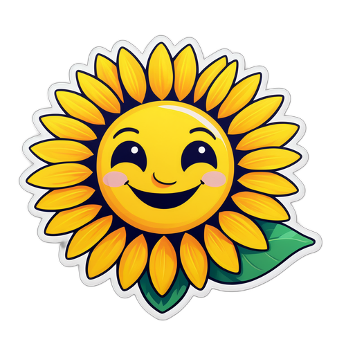 Charmende solblomst med smilende ansikt