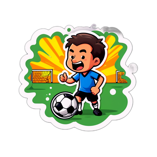 הוא מצייר קומיקס על משחק כדורגל