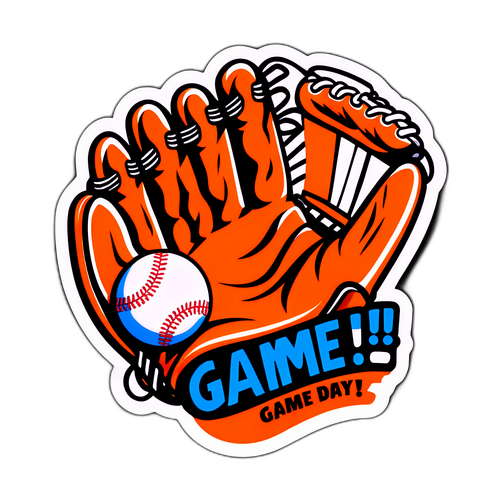 A Playful Baseball Glove and Ball Sticker