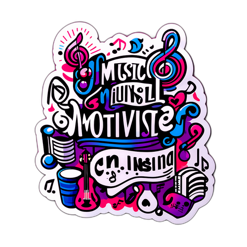 Autocolant motivațional cu citate despre muzică