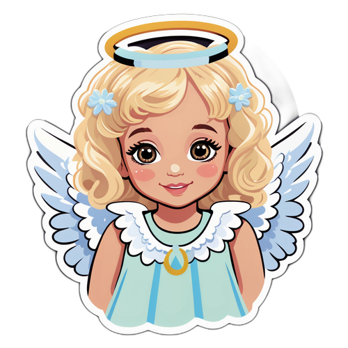 Angelic Child with Wings and Halo