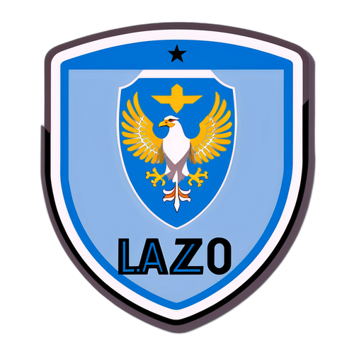 Thiết kế nhãn dán tối giản với tên Lazio và biểu tượng đội bóng