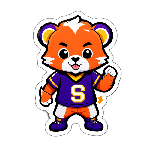 可愛的隊伍吉祥物慶祝貼紙