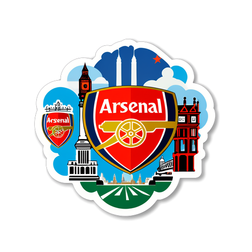 Sticker Arsenal Elegan dengan Pemblem Kelab