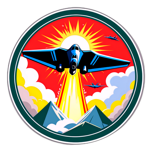 מדבקה המ Highlighting של ה-B-2 Bomber בפעולה