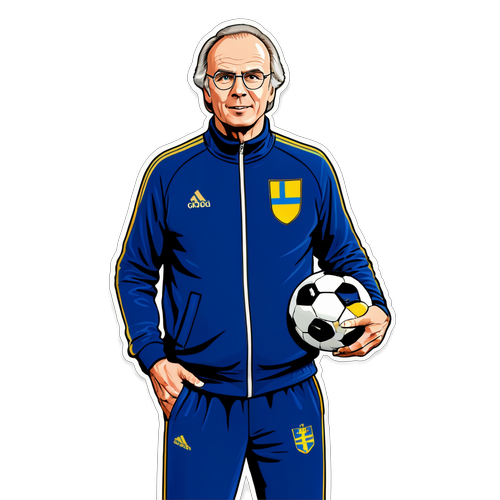 Den Retro Inspirerede Klistermærke af Sven-Göran Eriksson: Fodboldens Legende i Trænerdragten!