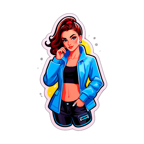 Aleyna Tilki'nin Moda İkonu Tarzını Yansıtan Şık Bir Çizim