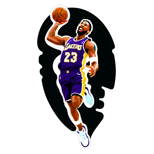 Sticker ya Mchezaji wa Lakers Akifanya Dunk