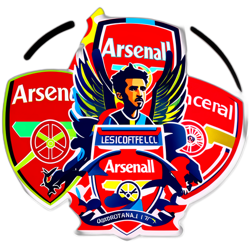 Sticker Arsenal FC với biểu tượng và cầu thủ nổi tiếng