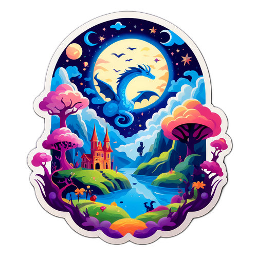 Fantasiewelt mit mystischen Kreaturen