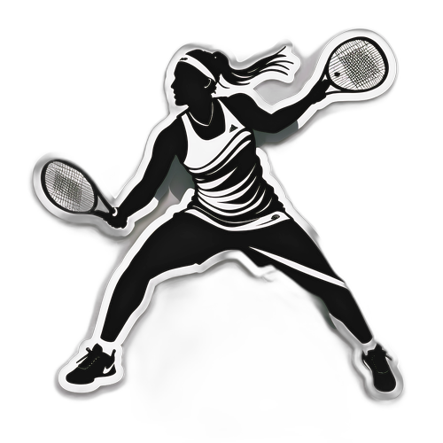 Stiker Siluet Atlet Tenis