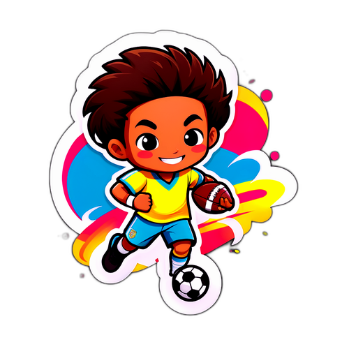 Hình Dán Cầu Thủ Bóng Đá Chibi Vui Vẻ