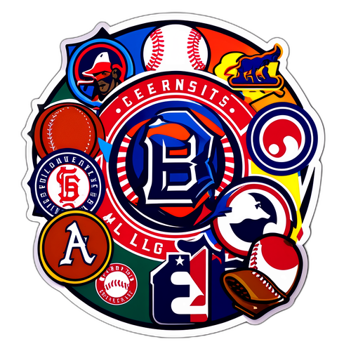 展示多元文化的MLB隊伍標誌拼貼貼紙