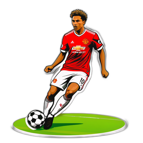 Aufkleber eines coolen Fußballspielers von Manchester United