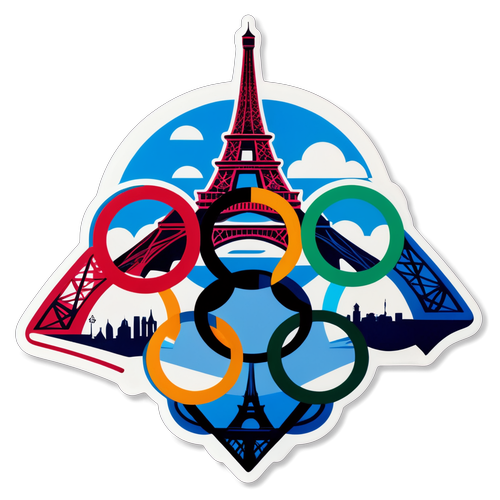 Stiker Olimpik Menarik: Cincin Bersejarah Bersama Simbol Sukan di Menara Eiffel Paris 2024!