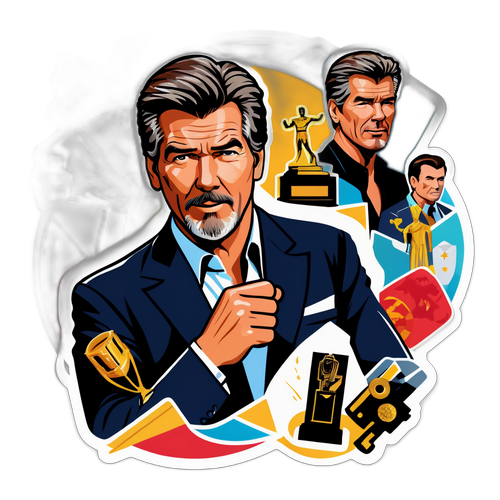 Inspirujący naklejka z Pierce Brosnanem