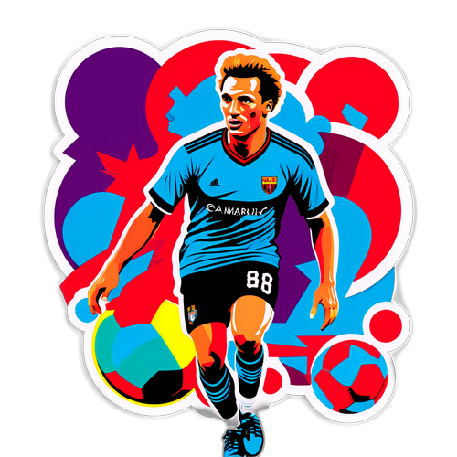 สติกเกอร์บาเซิลที่สร้างสรรค์ด้วยภาพแนวป๊อปอาร์ตของนักฟุตบอล