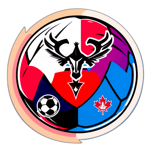Sticker de bal de fútbol con logos de los Spurs y Raptors