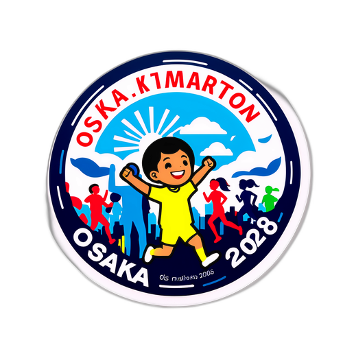 2026年大阪マラソンの雰囲気を描いたステッカー