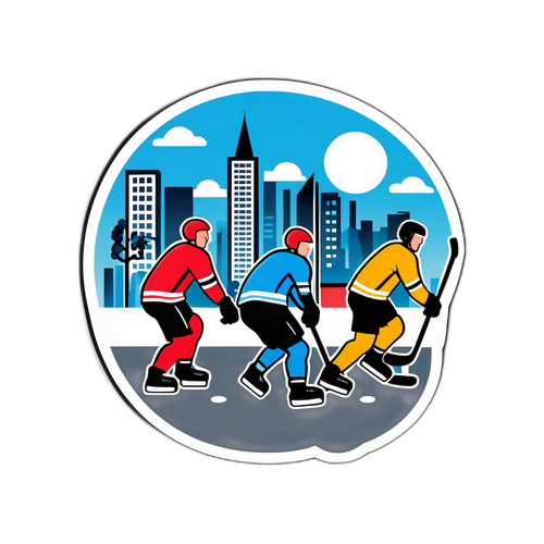 Gummersbach Skyline med Ishockeyspillere