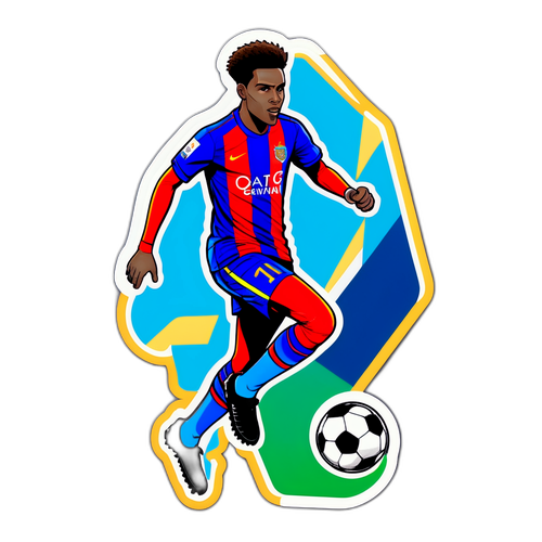 Stiker Geovany Quenda dalam Pose Aksi Sepak Bola