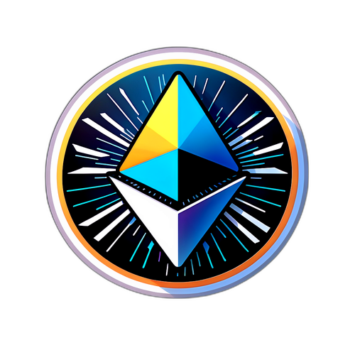 Stylisiertes Ethereum-Logo mit dynamischem Preischart