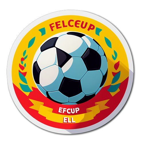 Diseño destacando un balón de fútbol con la tendencia de la eFL Cup