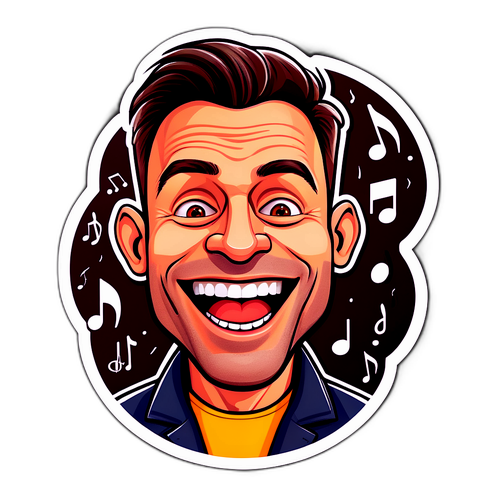 Sticker Caricatură cu Stefan Banica