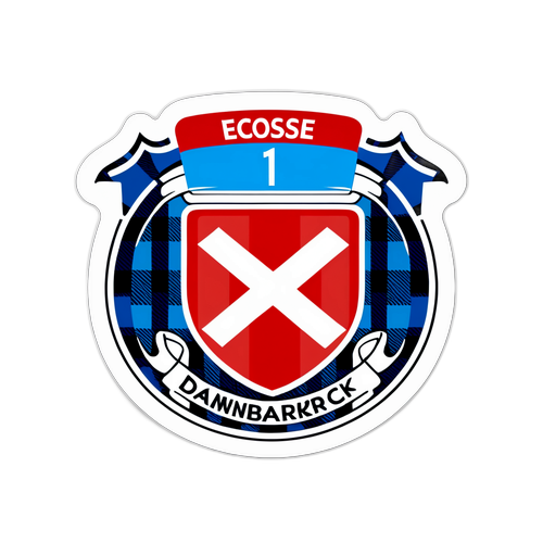 Sticker met Schots tartan en Deense vlag