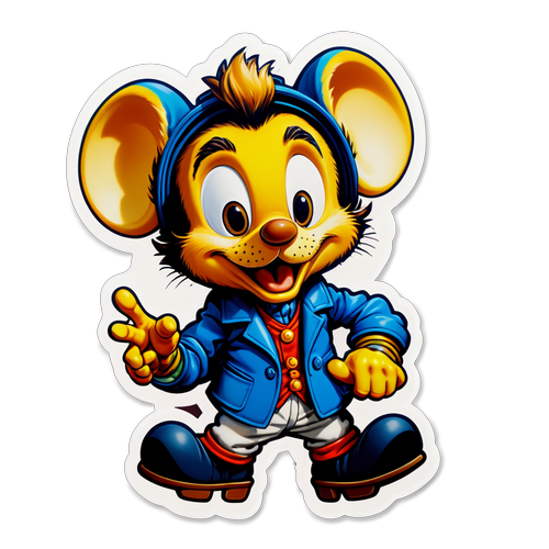 Sticker nostalgico di Lucio Corsi con Topo Gigio