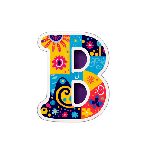 रंग-बिरंगी अक्षर 'B' का स्टिकर