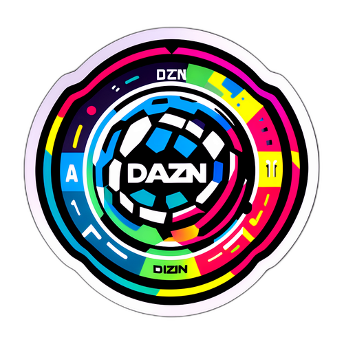 Stiker Berinspirasi Teknologi Logo DAZN dengan Simbol Streaming