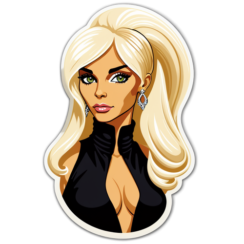 Sticker elegant cu imaginea Donatellei Versace