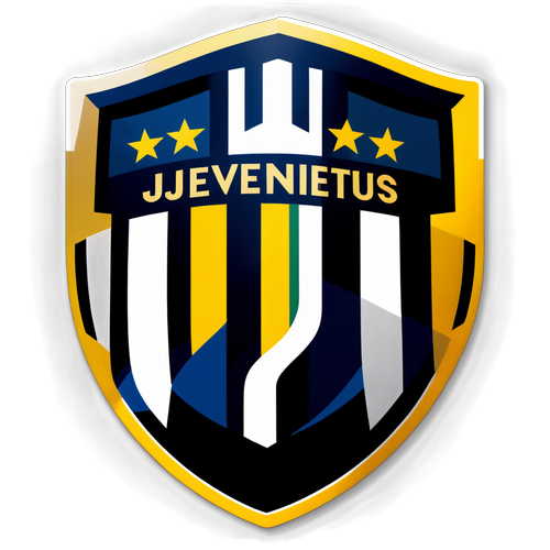 Ilustração do escudo da Juventus com uma bola de futebol