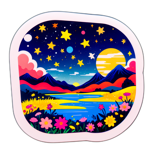宮沢賢治の詩をテーマにした風景画のスタンプ