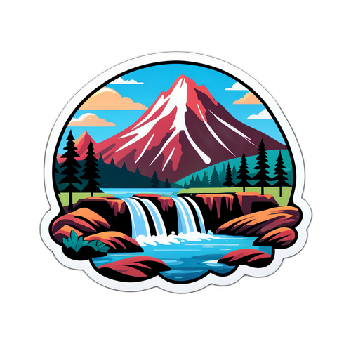 Естетичний стикер з природним ландшафтом