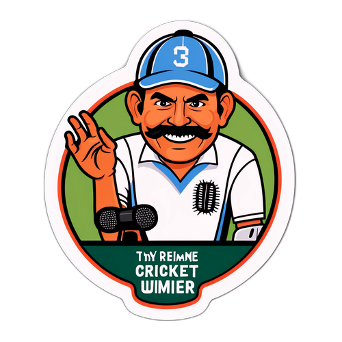 Adesivo a tema cricket con il terzo arbitraggio