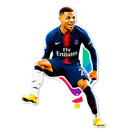 Kylian Mbappé's Iconic Celebration: A Must-Have Sticker for Every Soccer Fan!