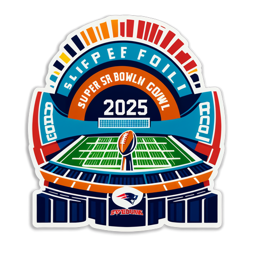 Colorful Super Bowl Stadium 2025 Sticker