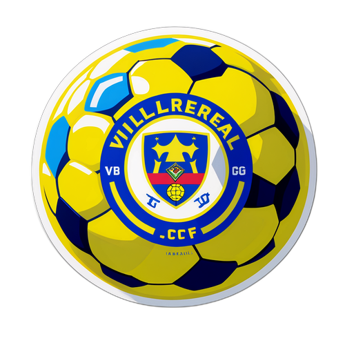 Kibanda chenye rangi nyingi cha nembo ya Villarreal CF