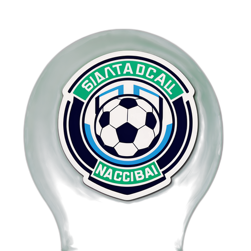 Наліпки з емблемою футбольних команд Спортінг та Націонал на фоні стадіону