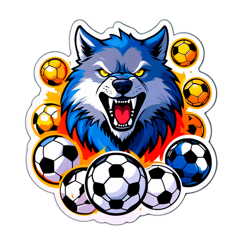 咆哮的狼與足球